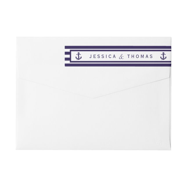 Colección de Bodas de franjas de la marina de infl (Reverso)