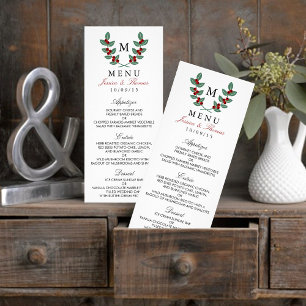 Colección de Bodas del monograma Berry Bush - Menú