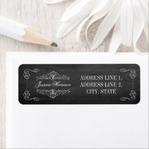 Colección de Bodas Ornate Chalkboard - Etiquetas