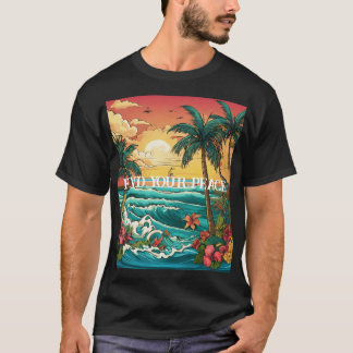 Colección de camisetas con colillas tropicales