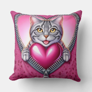 Colección de cojines de gato gato con corazón