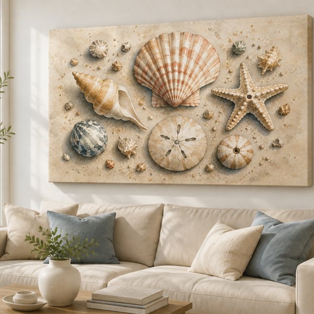 Colección de Conchas de Mar en Lienzo | Acuarela (Subido por el creador)