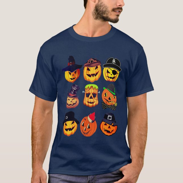 Colección de Emoji de Halloween Divertida camiseta (Anverso)