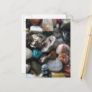 Colección de hermosas rocas pulidas Tarjeta postal