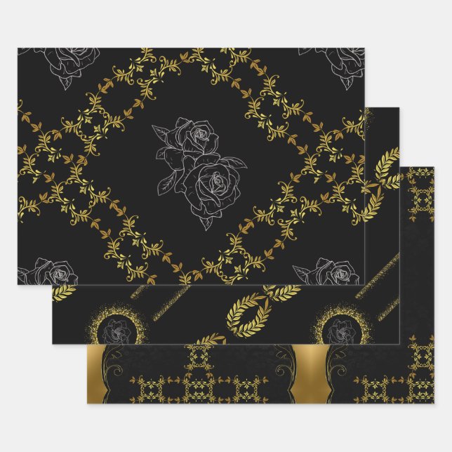 Colección de hojas de oro - Papel de envolver (Set)