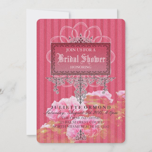 Colección de Invitación a Boda de Glamour Barroca (Anverso)
