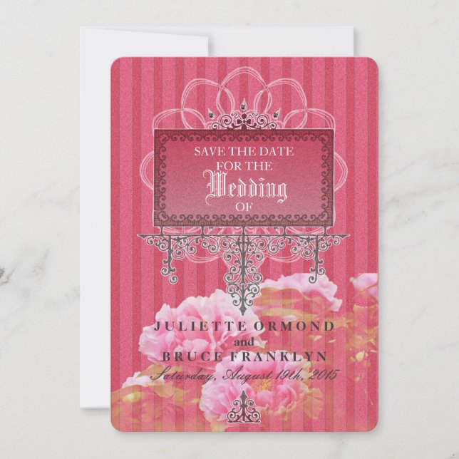 Colección de Invitación a Boda de Glamour Barroca (Anverso)