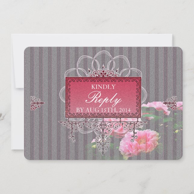 Colección de Invitación a Boda de Glamour Barroca (Anverso)