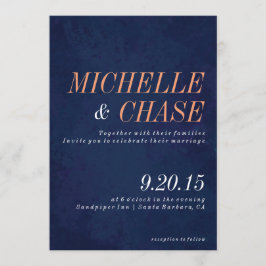 Colección de invitación a la boda azul de la marin