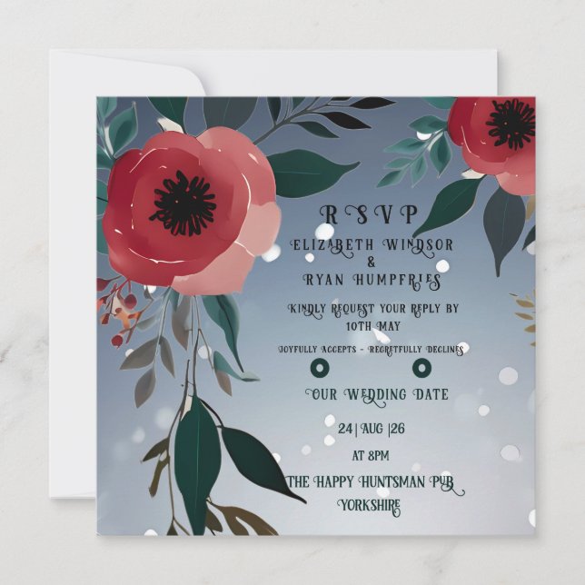 Colección de invitaciones a la boda Poppy of Love (Anverso)