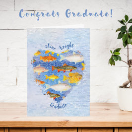 Colección de la tarjeta de graduación de peces col