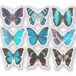 Colección de mariposa azul Pegatina de vinilo de 4