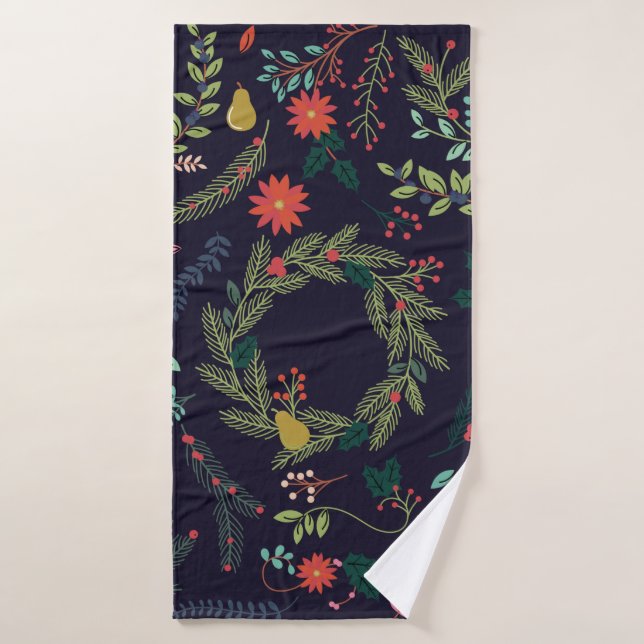 Colección de Navidades dibujados a mano de estilo  (Toalla de baño)