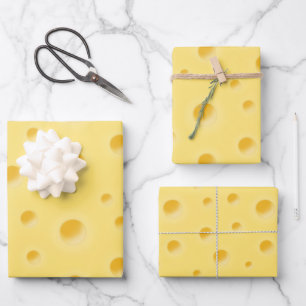 Colección de Papel de Regalo de Queso con Agujeros