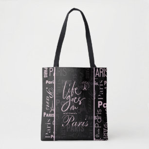 Colección de París rosa y bolsa de panceta negra