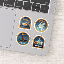 Colección de pegatinas aterradores de Halloween