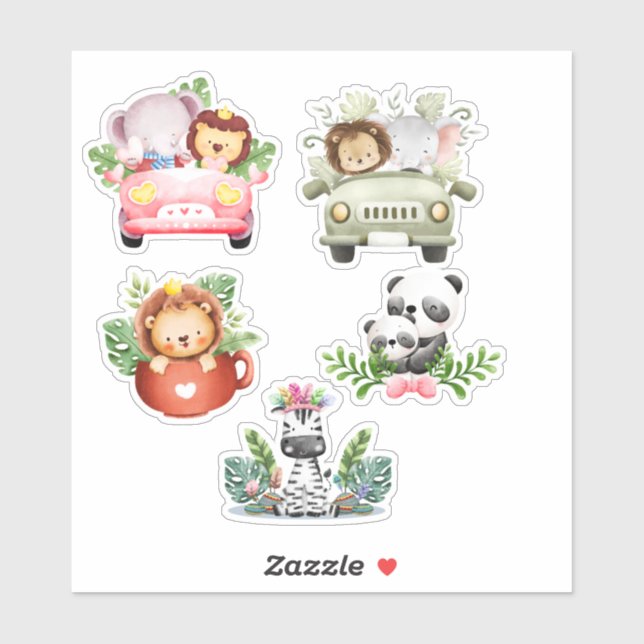 Colección de Pegatinas de animales pequeños - Dise (Hoja)