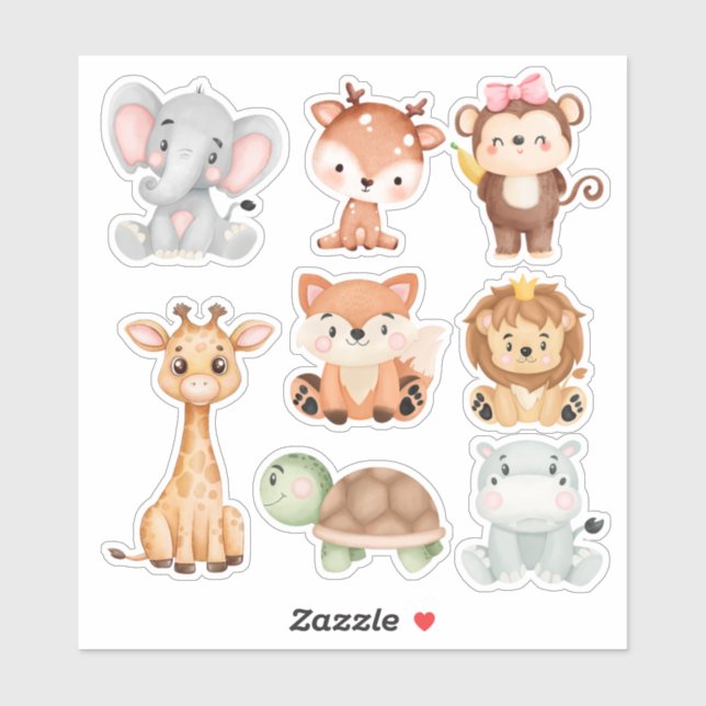 Colección de Pegatinas de animales pequeños - Dise (Hoja)