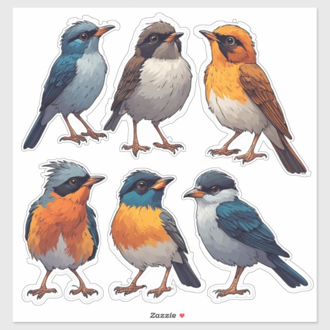 Colección de Pegatinas de Aves Cantoras 🐦 (Hoja)