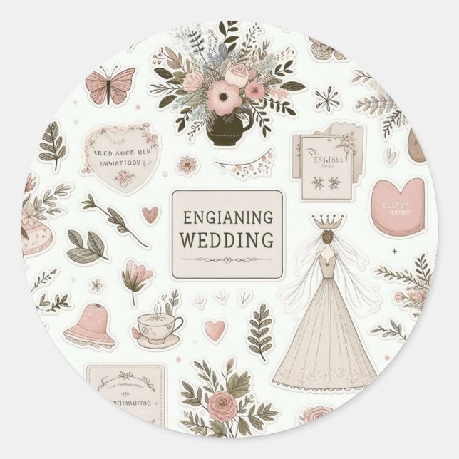 Colección de Pegatinas de Bodas caprichosos: Celeb (Anverso)