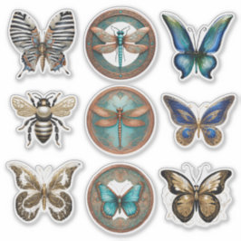 Colección de Pegatinas de fallos y mariposas