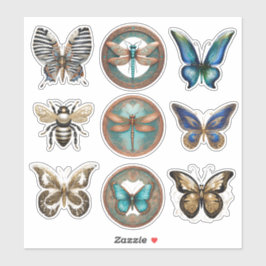 Colección de Pegatinas de fallos y mariposas