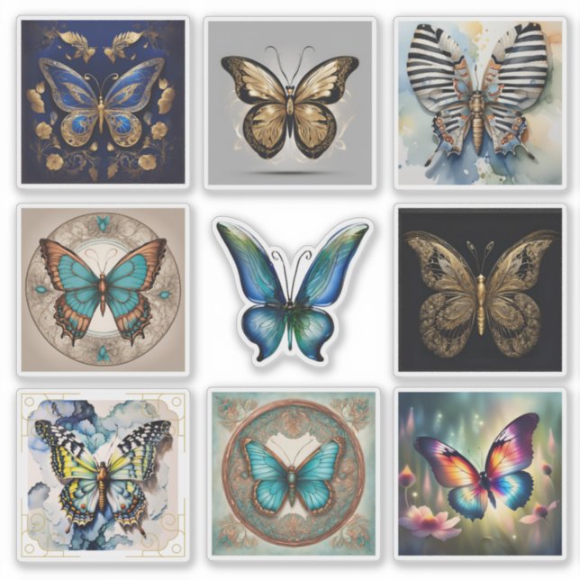 Colección de Pegatinas de mariposa (Anverso)