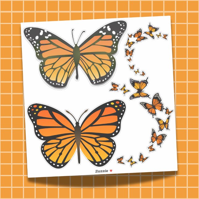 Colección de Pegatinas de mariposa monarca (Monarch Butterfly Sticker Collection)