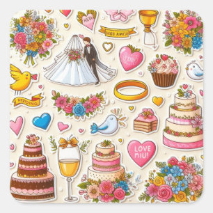Colección de Pegatinas de novias y novias"