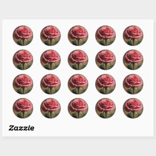 Colección de Pegatinas de Rosa de elegancia florec