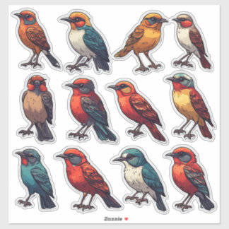 Colección de Pegatinas Decorativas de Aves Cantora