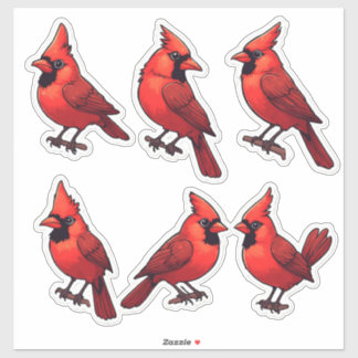 Colección de Pegatinas del Adorable Pájaro Cardena