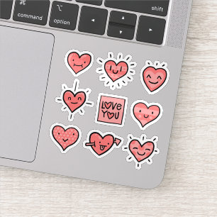 Colección De Pegatinas Del Corazón De Amor