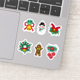 colección de pegatinas festivas de Navidad