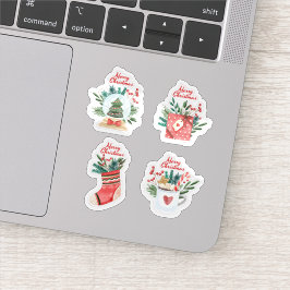 colección de pegatinas navideñas festivas