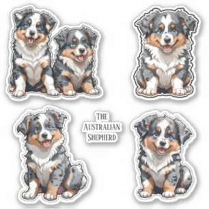 Colección de Pegatinas Pastores Australianos
