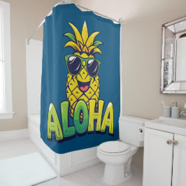 Colección de piña de Aloha Cortina de ducha Verde 