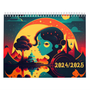 Colección de Posters retro 2 años Calendario 2024-