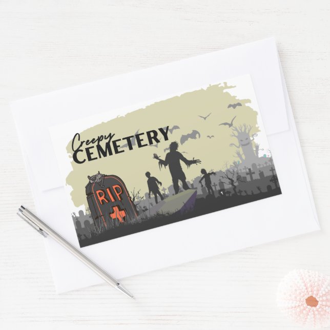Colección de sellos de Halloween "Cementerio de Cr (Sobre)