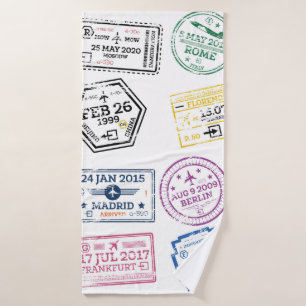 Colección de sellos de pasaporte aislados en blanc