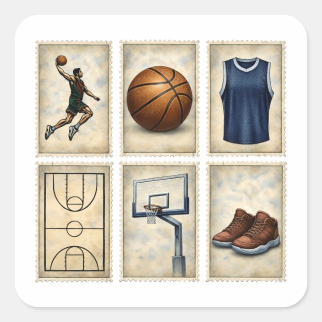 Colección de Sellos Deportivos de Baloncesto Vinta (Anverso)