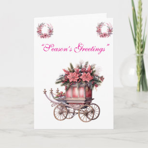 Colección de tarjetas de Navidades rosados con ele