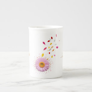 Colección de tazas de porcelana Bone China Floral