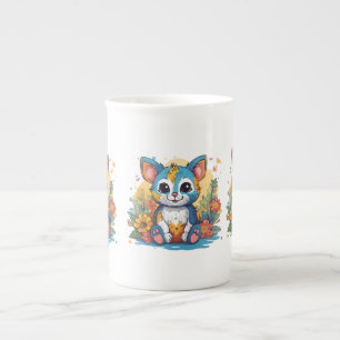Colección de tazas de porcelana de hueso de animal