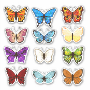 colección de verano de mariposas pegatina