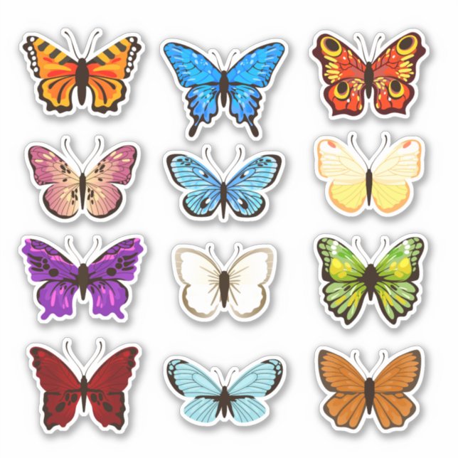 colección de verano de mariposas pegatina (Anverso)
