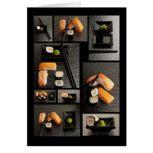 Colección del sushi en fondo negro