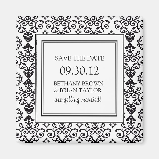 Colección en blanco y negro Guardar el imán de fec (Frente)