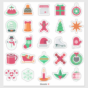 Colección Festiva de Pegatinas de Navidad