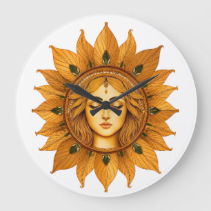 Colección Gol Bano   Reloj de pared del sol dorado